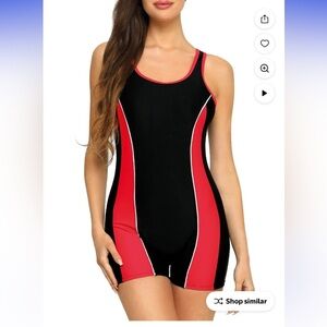 NWT RELLECIGA Women's Athletic Boyleg One Piece Swimsuits Sport Bathing Suit  S